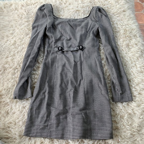 L'Academie The Lila Mini Dress Houndstooth Black - Picture 7 of 7